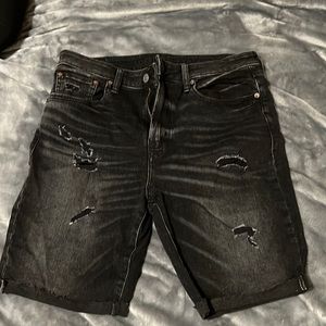 American Eagle black jean shorts